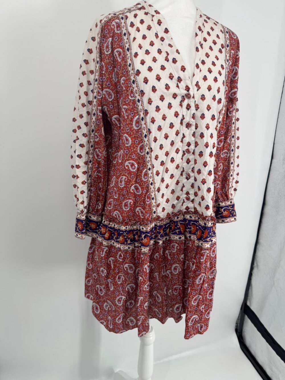 Veronica Beard Jesila Paisely Cotton Mini Dress Size S - Picture 5 of 12